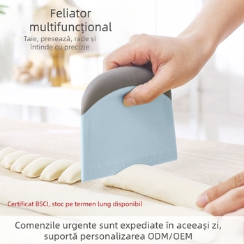 Cuțit de tăiat tăiței multifuncțional cu răzuitor de făină din plastic, cu răzuitor de tăiat tăiței, cuțit de tăiat aluat de pâine manual, cuțit de tăiat orez, cuțit de tăiat intestine