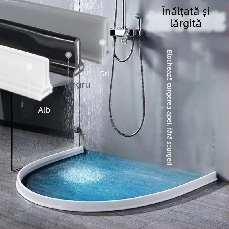 Bandă de reținere a apei din silicon pentru blaturi de chiuvetă, barieră de apă autoadezivă în formă de L pentru spațiul de bucătărie, bandă de reținere a apei din baie, autoadezivă