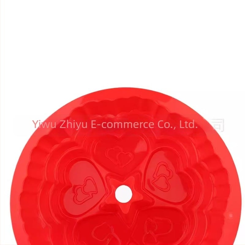 Mucegai din silicon cu fund adânc pentru tort, placă de tort de dragoste, mousse, Qi Feng, tort, pâine, tavă rotundă de copt, model, instrument de copt