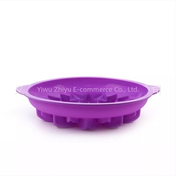 Formă de tort din silicon cu model de floarea-soarelui transfrontalieră, tavă de copt de Crăciun, formă de copt DIY, tavă de copt de 10 inch