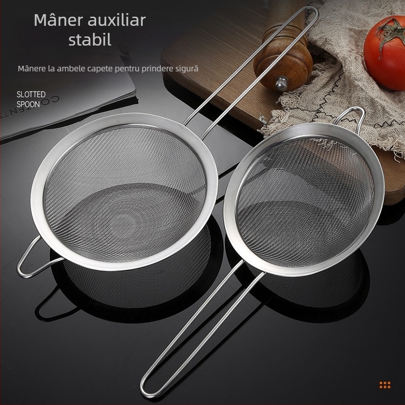 strecurătoare din oțel inoxidabil 304, cu o singură ureche, cu două linii, mare, filtru pentru făină, plasă pentru lapte de soia, grilă pentru reziduuri de ulei de bucătărie