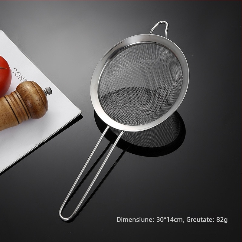 strecurătoare din oțel inoxidabil 304, cu o singură ureche, cu două linii, mare, filtru pentru făină, plasă pentru lapte de soia, grilă pentru reziduuri de ulei de bucătărie