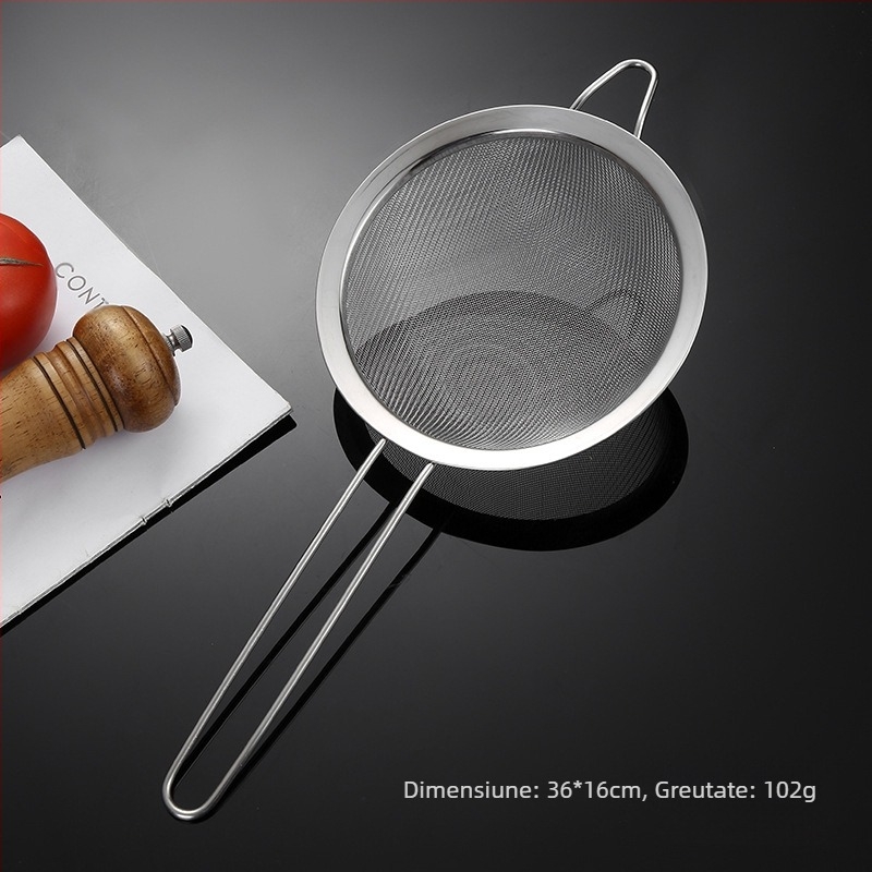 strecurătoare din oțel inoxidabil 304, cu o singură ureche, cu două linii, mare, filtru pentru făină, plasă pentru lapte de soia, grilă pentru reziduuri de ulei de bucătărie