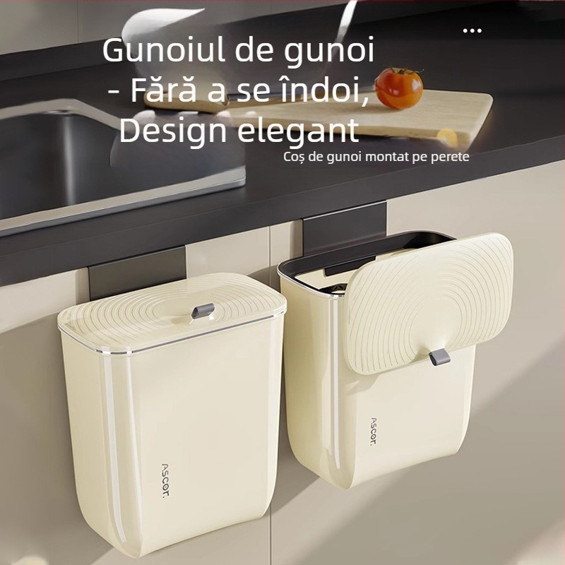 Coș de gunoi de uz casnic baie toaletă bucătărie living cu capac dormitor capacitate mare comercială montată pe perete lumină lux gunoi