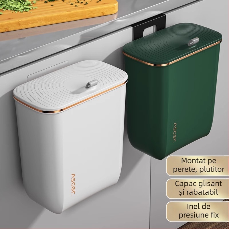 Coș de gunoi de uz casnic baie toaletă bucătărie living cu capac dormitor capacitate mare comercială montată pe perete lumină lux gunoi