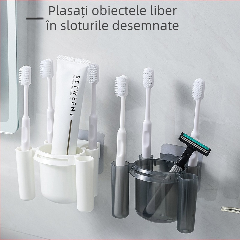 Suport de depozitare pentru periuță de dinți pentru toaletă, fără perforații, de înaltă calitate, pentru masă de spălat, organizator de artefacte, suport pentru pastă de dinți