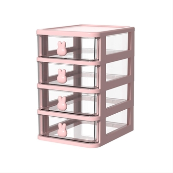 Cutie de depozitare pentru birou cu sertar și iepure cu desene animate, organizator de bijuterii cosmetice, dormitor, papetărie, cutie de depozitare pentru obiecte mici