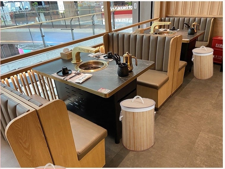 Coș de depozitare de la producător, Coș de rufe țesut din bambus, Coș de haine pentru restaurant cu oală fierbinte, Găleată pentru prosoape de hotel, Depozitare prosoape de baie, Depozitare haine murdare