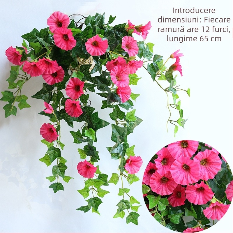 Glorie simulată a dimineții, Glorie a dimineții, Floare artificială, Floare artificială, Floare din plastic din ratan, Floare decorativă, Orhidee păianjen pentru agățat de perete, Amazon CrossBorder