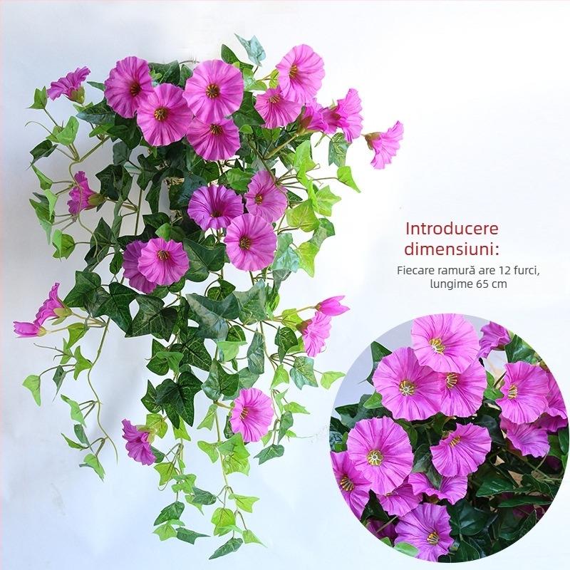 Glorie simulată a dimineții, Glorie a dimineții, Floare artificială, Floare artificială, Floare din plastic din ratan, Floare decorativă, Orhidee păianjen pentru agățat de perete, Amazon CrossBorder