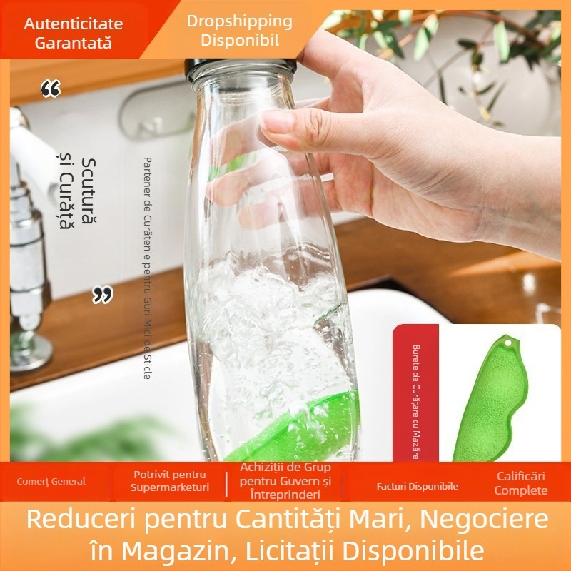 Mazăre japoneză SP curățare sticle de sticlă sticle burete magic șterge drăguț burete de curățare fasole periat 3 bucăți