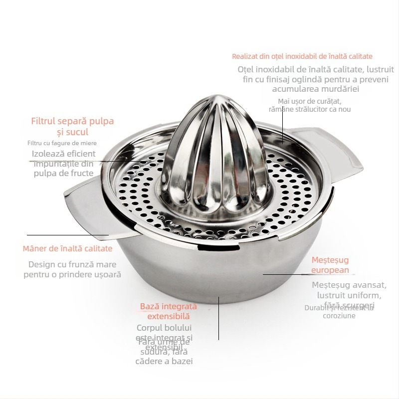 Storcător manual din oțel inoxidabil direct din fabrică, suc de portocale, lămâie, presă manuală, storcător portabil, storcător en-gros