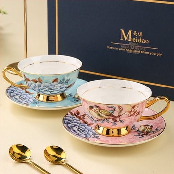 Ceașcă de cafea Meidao Alpine Sparrow, set de cești rafinat de înaltă calitate pentru cupluri, cadou de ziua de naștere pentru cel mai bun prieten