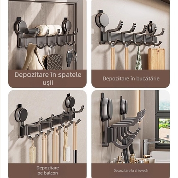 Cârlig de haine cu ventuză, cârlig de rând, cârlig de toaletă, prosop agățat, fără perforare, suport pentru prosoape de baie, cârlig din spate pentru ușă, cârlig de depozitare pentru baie, cârlig de intrare