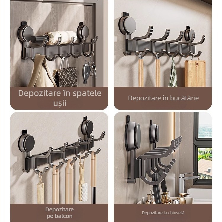 Cârlig de haine cu ventuză, cârlig de rând, cârlig de toaletă, prosop agățat, fără perforare, suport pentru prosoape de baie, cârlig din spate pentru ușă, cârlig de depozitare pentru baie, cârlig de intrare