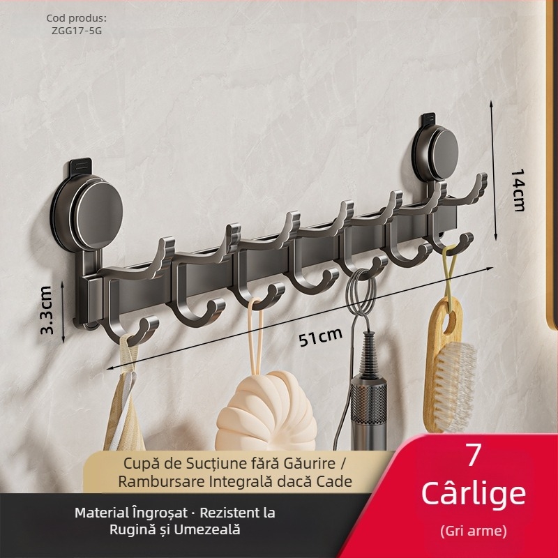 Cârlig de haine cu ventuză, cârlig de rând, cârlig de toaletă, prosop agățat, fără perforare, suport pentru prosoape de baie, cârlig din spate pentru ușă, cârlig de depozitare pentru baie, cârlig de intrare