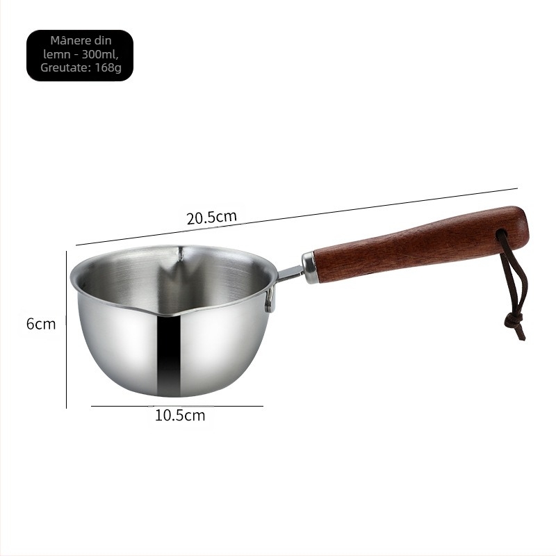 Daoqi 304 oțel inoxidabil ulei turnare oală mică îngroșată bucătărie mini lapte oală ulei de uz casnic turnare ulei fierbinte oală mică en-gros