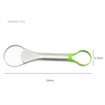 Cuțit din oțel inoxidabil pentru avocado, tăiat fructe, despicător de fructe din oțel inoxidabil, feliator de fructe de dragon cu piersică galbenă până la miez