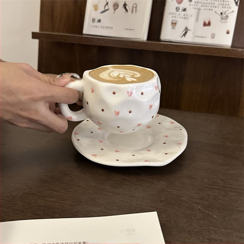 Ceașcă de cafea ceramică pictată manual, în stil coreean, cu flori, transfrontalieră, de mare valoare, pentru micul dejun, ceașcă de latte