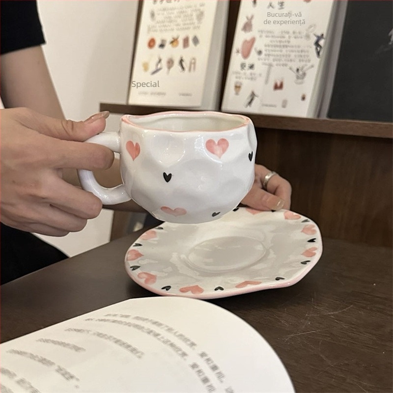 Ceașcă de cafea ceramică pictată manual, în stil coreean, cu flori, transfrontalieră, de mare valoare, pentru micul dejun, ceașcă de latte