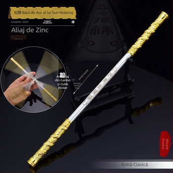Regele Pesticide Joc Înconjurător Maimuță Regele Maimuță Walker 22cm Aur Inel Armă Model Artizanat Ornamente