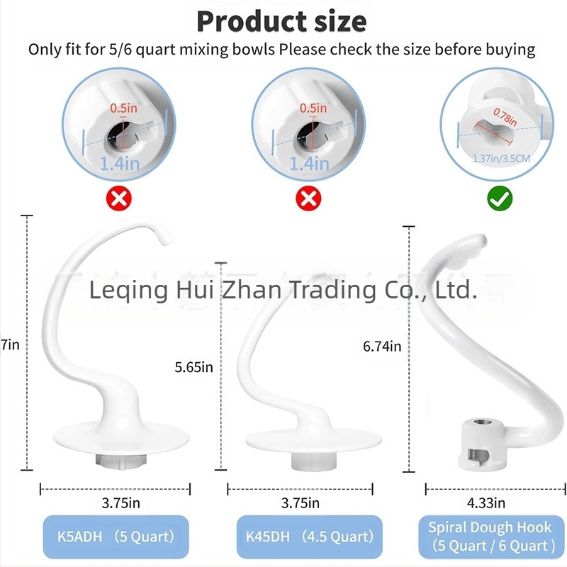 Cârlig de aluat cu înveliș spiralat KNS256CDH, compatibil cu mixerul de bucătărie, mixer auxiliar cu suport