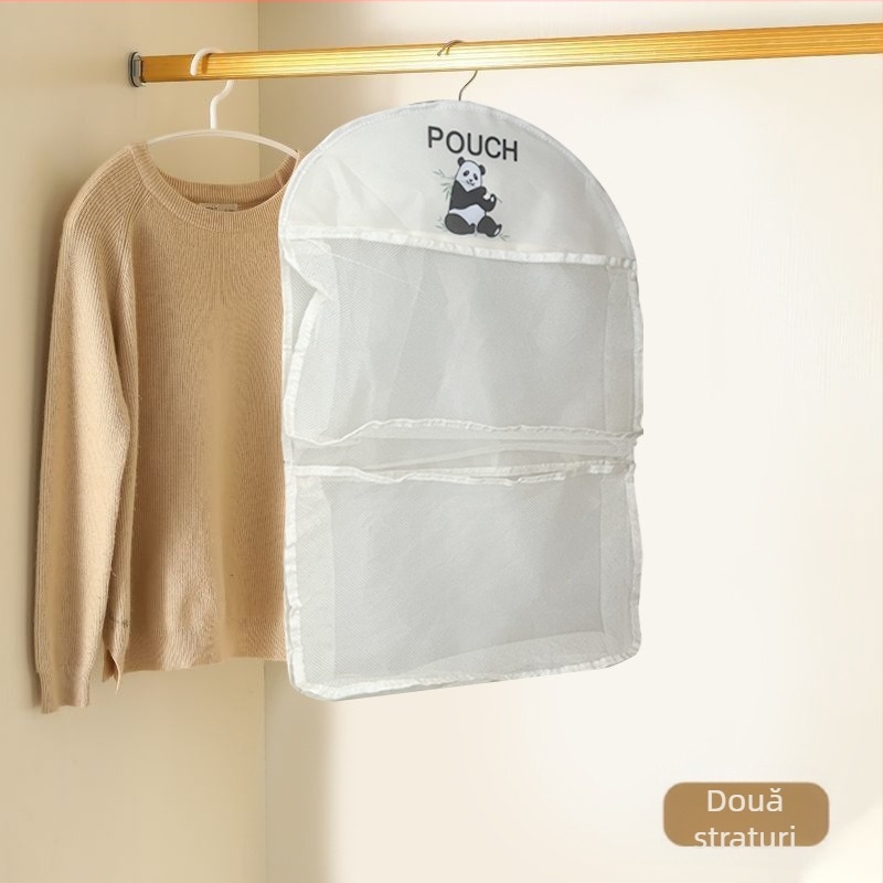 Multi-strat Panda șosete lenjerie sac de depozitare plasă respirabil lavabil pliabil sutien haine dulap ușă spate agățat sac
