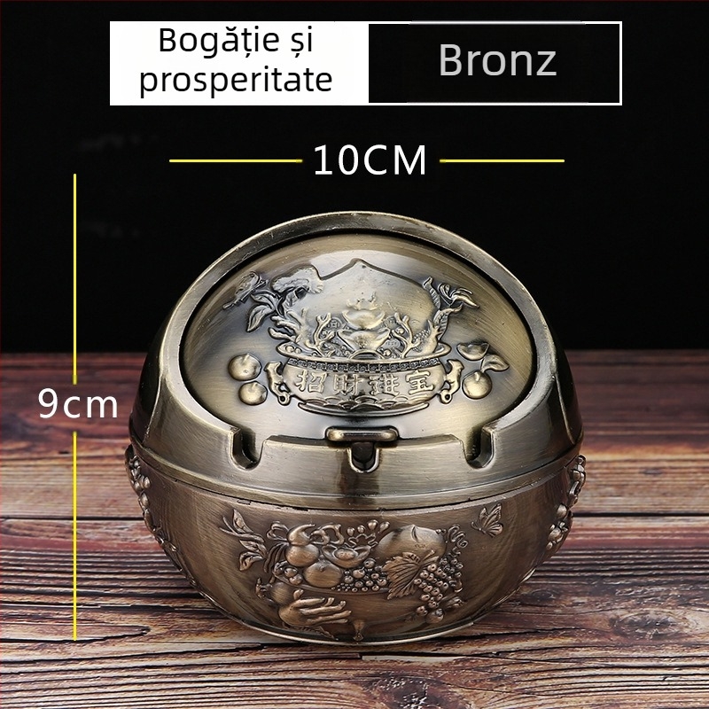 Scrumieră Ma to Chenggong pentru casă, sufragerie, creativă, personalizată, cu capac, anti-cenușă zburătoare, anti-fum, cu aromă de fum, ornamente pentru scrumieră