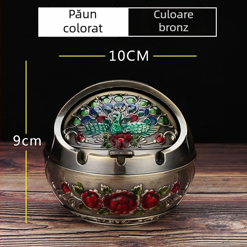 Scrumieră Ma to Chenggong pentru casă, sufragerie, creativă, personalizată, cu capac, anti-cenușă zburătoare, anti-fum, cu aromă de fum, ornamente pentru scrumieră