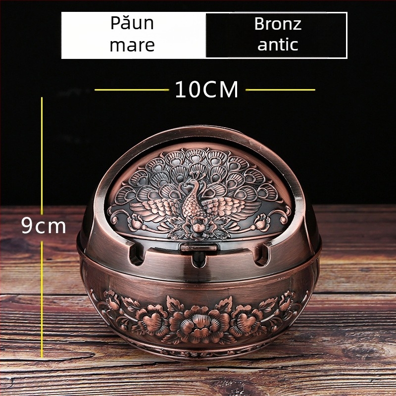 Scrumieră Ma to Chenggong pentru casă, sufragerie, creativă, personalizată, cu capac, anti-cenușă zburătoare, anti-fum, cu aromă de fum, ornamente pentru scrumieră