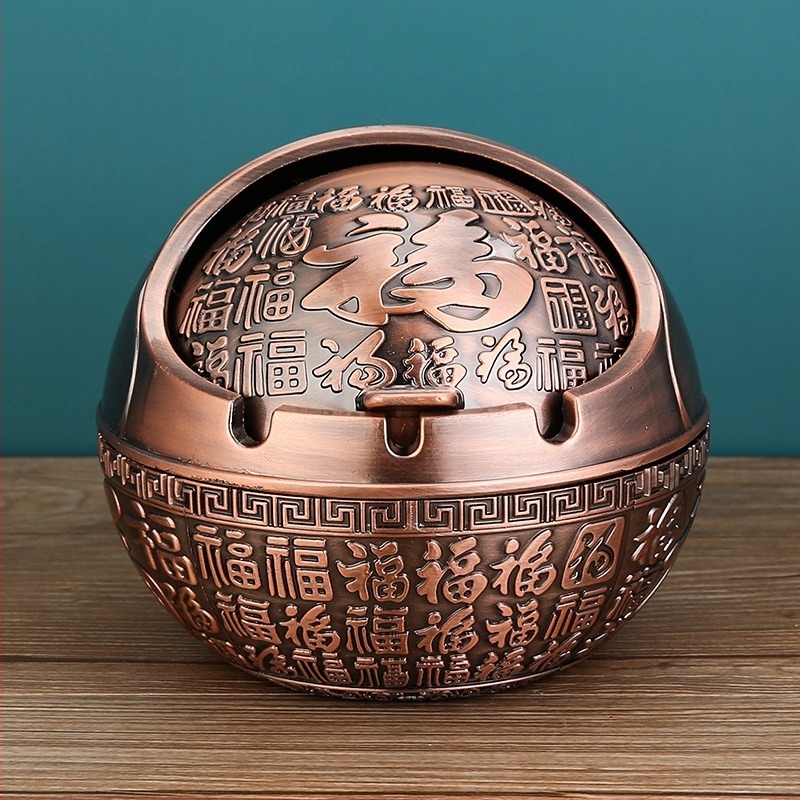 Scrumieră Ma to Chenggong pentru casă, sufragerie, creativă, personalizată, cu capac, anti-cenușă zburătoare, anti-fum, cu aromă de fum, ornamente pentru scrumieră