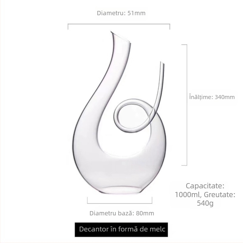 Decantor de vin în formă de U, tip harpă, pentru uz casnic, set de dozator de vin din sticlă cristalină cu șase caractere, sticlă de vin en-gros