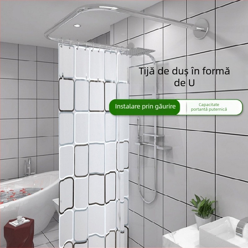 Stâlp telescopic din oțel inoxidabil roșu, direct din fabrică, plasă directă din fabrică, stâlp de haine, stâlp de perdea de duș, stâlp în formă de U, suport pentru stâlp de duș pentru baie, duș