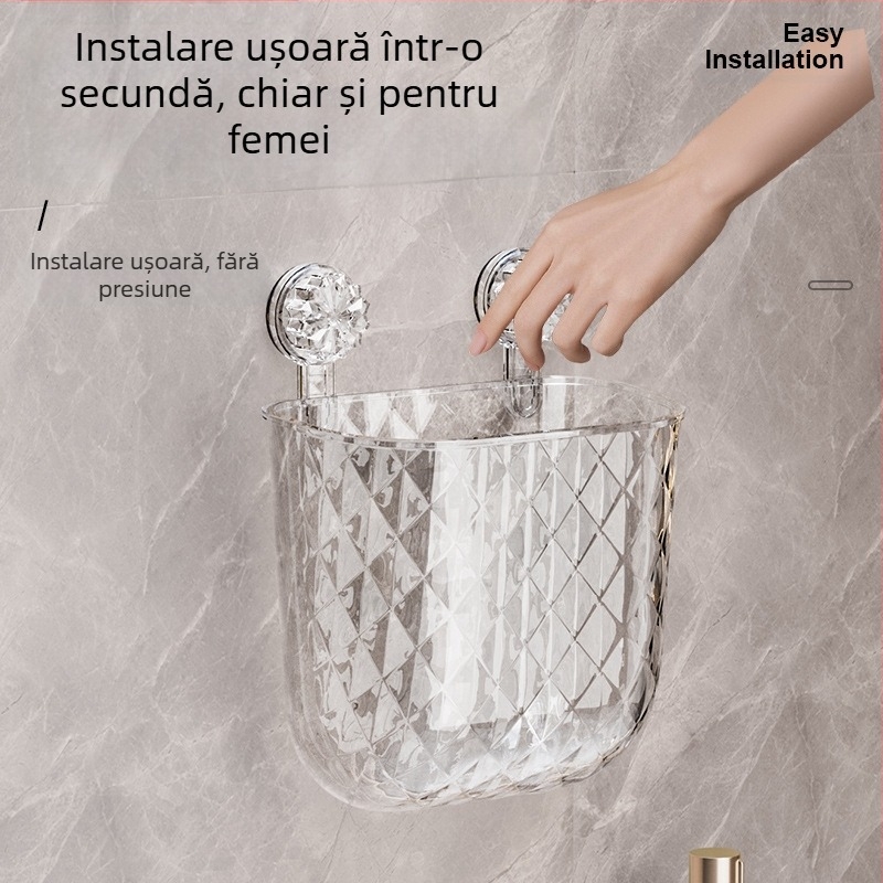 Coș de gunoi de bucătărie, montat pe perete, pentru toaletă, baie, living, coș de hârtie, capacitate mare, pliabilă, găleată de depozitare a deșeurilor de bucătărie, pliabilă