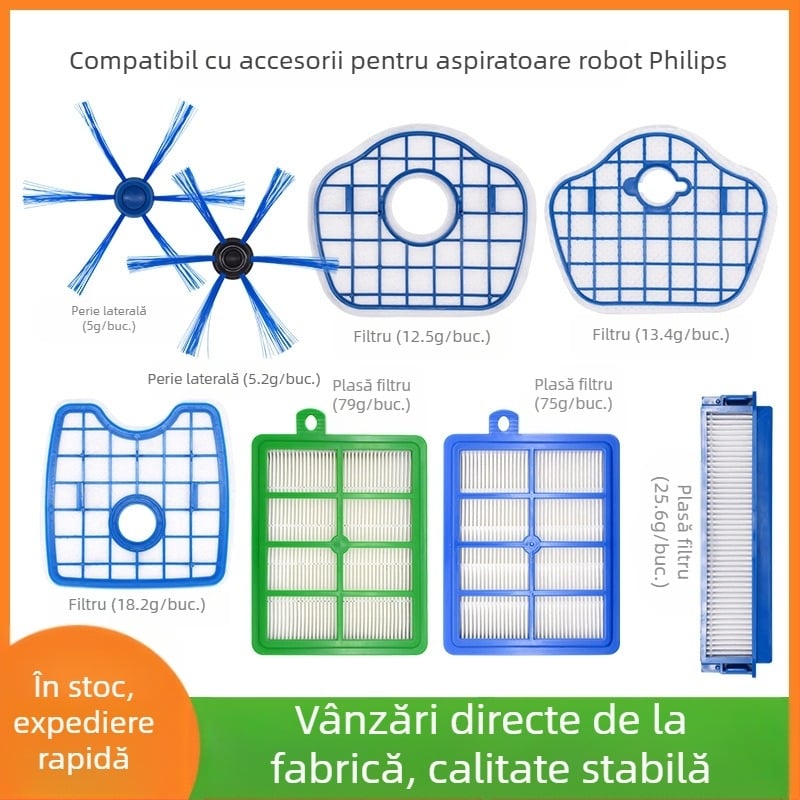Potrivit pentru accesoriile robotului de măturat Philips, filtru cu perie laterală/FC8710/FC8810/FC8772