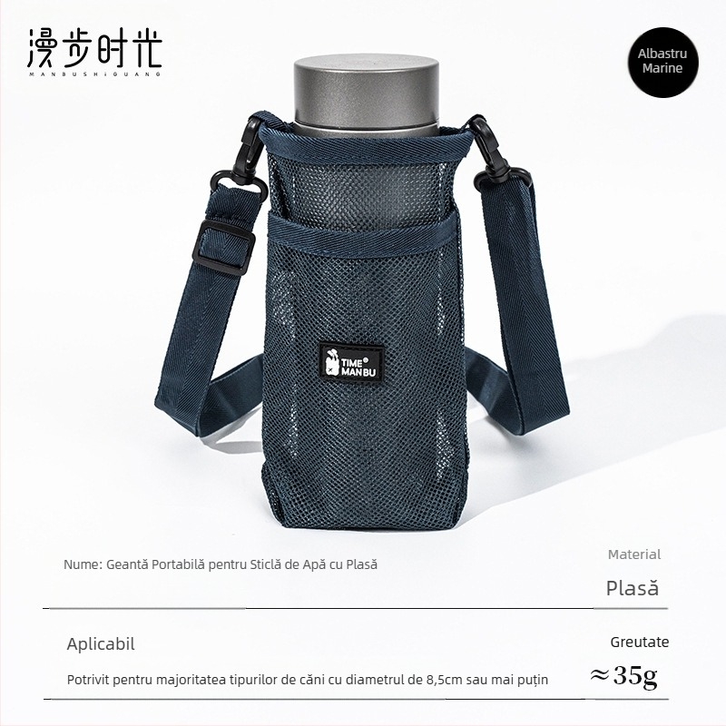 Set termos pentru copii, geantă portabilă pentru pahare de apă, curea pentru sticlă de băuturi, geantă de plasă rezistentă la căderi, husă de protecție pentru copii, curea de protecție Crossbody în aer liber