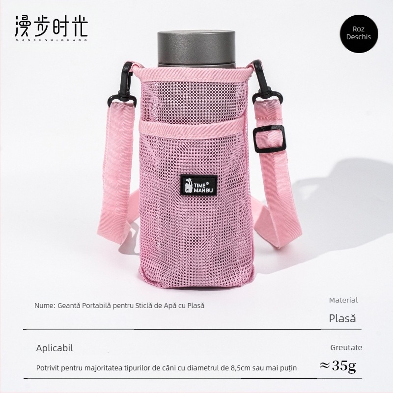 Set termos pentru copii, geantă portabilă pentru pahare de apă, curea pentru sticlă de băuturi, geantă de plasă rezistentă la căderi, husă de protecție pentru copii, curea de protecție Crossbody în aer liber