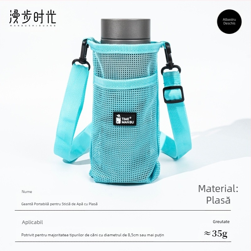 Set termos pentru copii, geantă portabilă pentru pahare de apă, curea pentru sticlă de băuturi, geantă de plasă rezistentă la căderi, husă de protecție pentru copii, curea de protecție Crossbody în aer liber