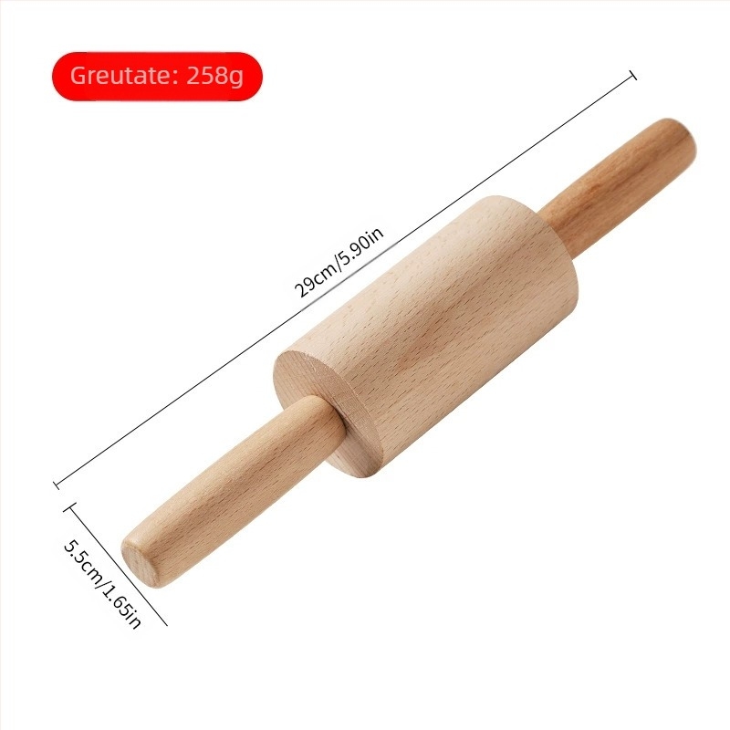 Rolă din lemn masiv, sucitor de găluște, stick de copt, gadgeturi din lemn, sucitor de găluște, piele, gadgeturi de bucătărie de uz casnic