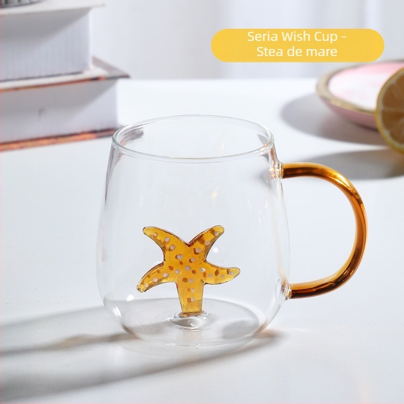 Mâner de culoare animală din sticlă, cu desene animate, cană tridimensională cu animale, cu conținut ridicat de borosilicat, en-gros, sticlă nouă cu valoare ridicată de culoare, cu mâner