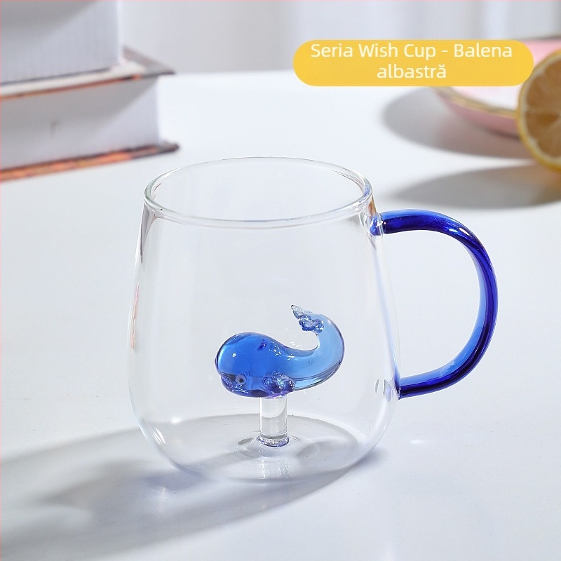 Mâner de culoare animală din sticlă, cu desene animate, cană tridimensională cu animale, cu conținut ridicat de borosilicat, en-gros, sticlă nouă cu valoare ridicată de culoare, cu mâner