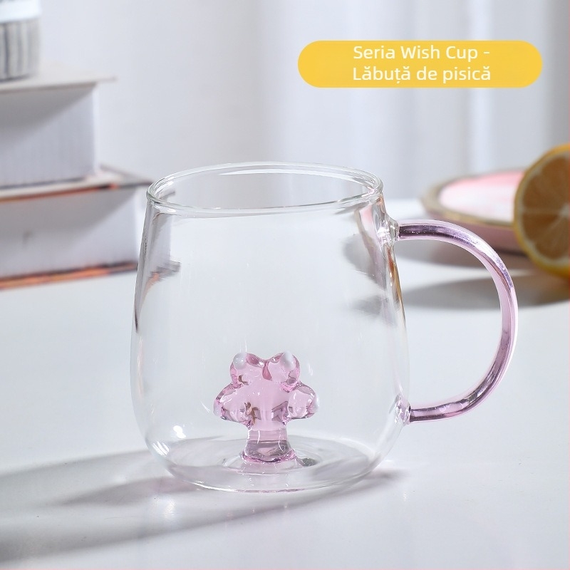 Mâner de culoare animală din sticlă, cu desene animate, cană tridimensională cu animale, cu conținut ridicat de borosilicat, en-gros, sticlă nouă cu valoare ridicată de culoare, cu mâner