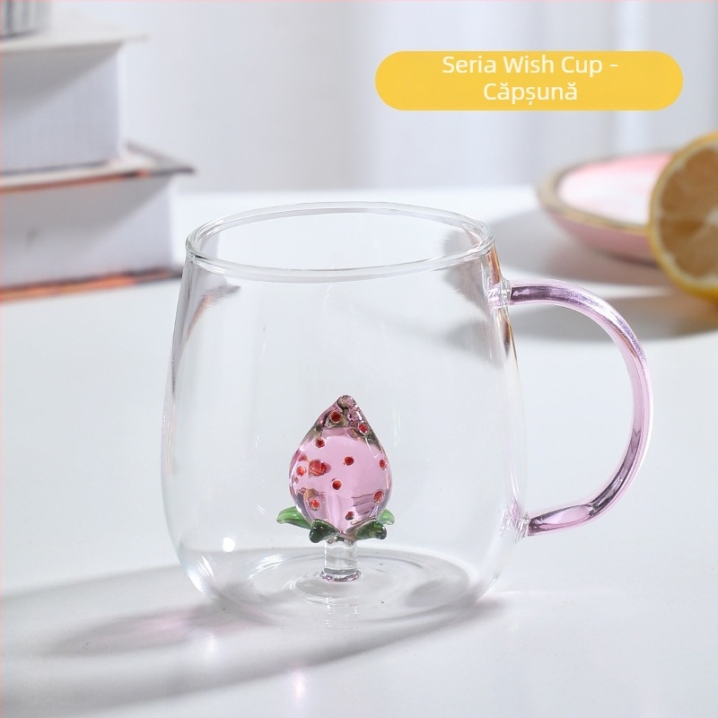 Mâner de culoare animală din sticlă, cu desene animate, cană tridimensională cu animale, cu conținut ridicat de borosilicat, en-gros, sticlă nouă cu valoare ridicată de culoare, cu mâner