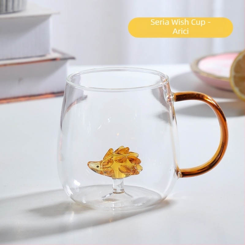 Mâner de culoare animală din sticlă, cu desene animate, cană tridimensională cu animale, cu conținut ridicat de borosilicat, en-gros, sticlă nouă cu valoare ridicată de culoare, cu mâner
