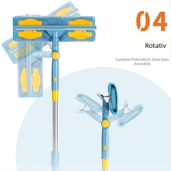 Perie telescopică pentru curățarea geamurilor, ștergătoare de geamuri, perie de curățare a geamurilor înalte, tijă mop, instrument de curățare