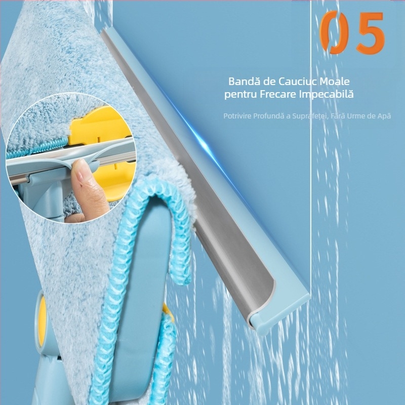 Perie telescopică pentru curățarea geamurilor, ștergătoare de geamuri, perie de curățare a geamurilor înalte, tijă mop, instrument de curățare