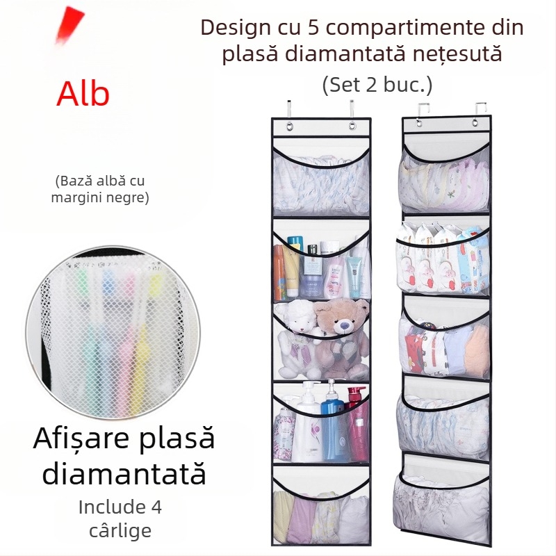 Temu New, geantă mare de depozitare cu 5 compartimente, din material nețesut, pentru depozitare și organizare a lenjeriei intime, cu cinci compartimente