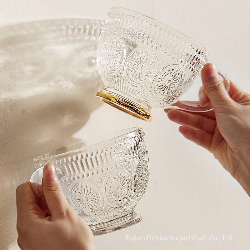 Cana de sticlă Nordic Vintage Relief, cană de apă cu floarea soarelui, stil Home ins, cu valoare ridicată de culoare, cană de ovăz pentru micul dejun cu lapte