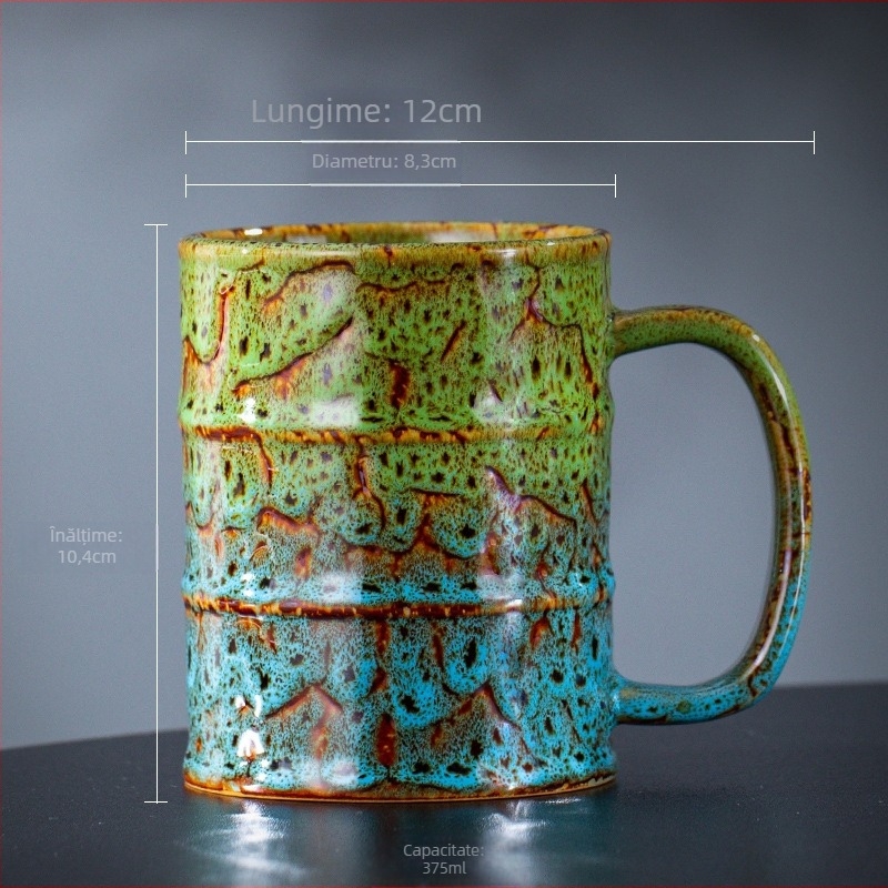 Cană ceramică strunjită la cuptor 375 ml, cană de bere Internet Celebrity, cană de bere personalizată creativă, pahar de vin artizanal, raport Fcm