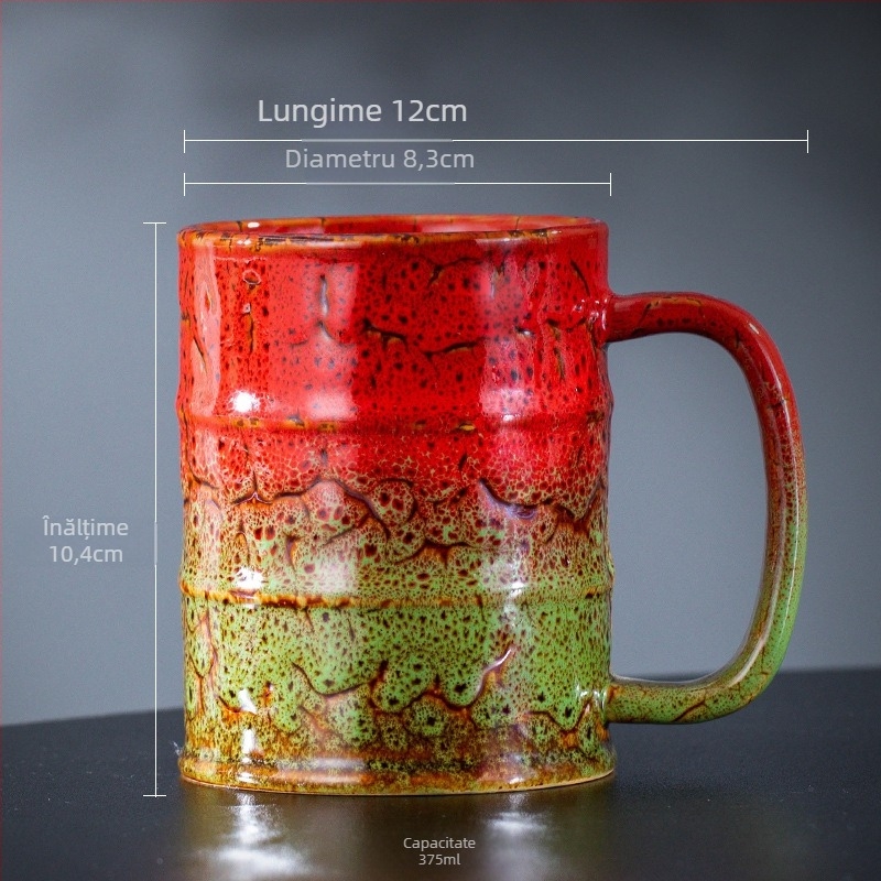 Cană ceramică strunjită la cuptor 375 ml, cană de bere Internet Celebrity, cană de bere personalizată creativă, pahar de vin artizanal, raport Fcm